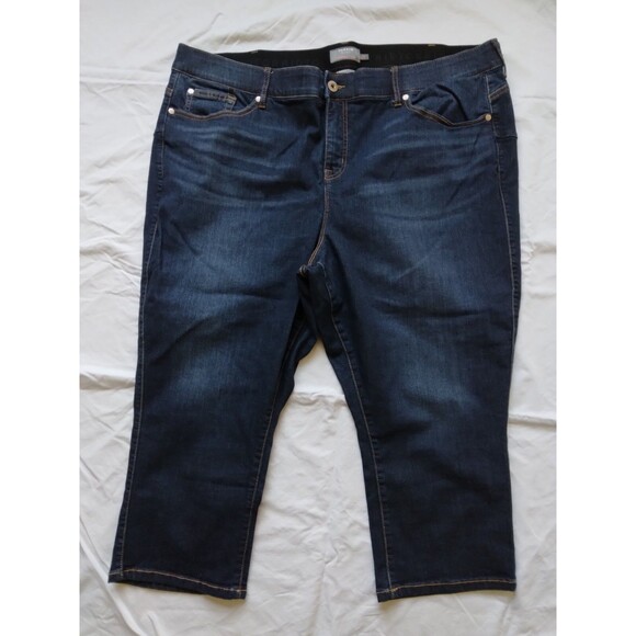Torrid Crop Bombshell Skinny Jeans Blue Stretch Cotton Blend Womens Size 26 - Picture 3 of 10